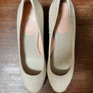 J. Crew beige wedge espadrilles